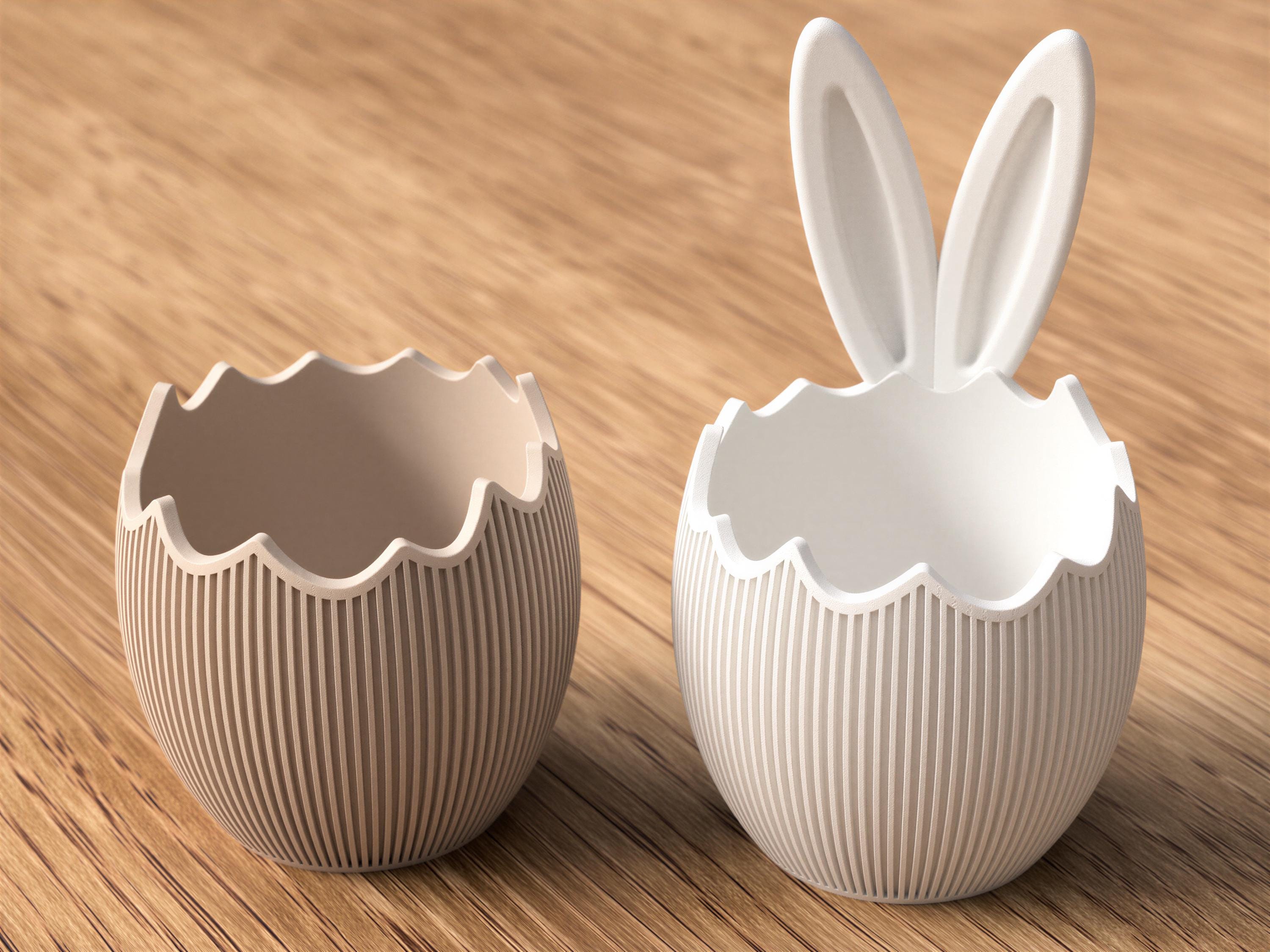 Ribbed Easter Egg Bowl – Minimalist Spring Decor, Table Shelf Decoration